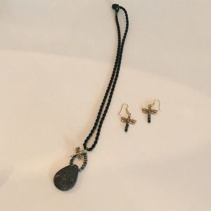 Dragonfly Earrings and Necklace